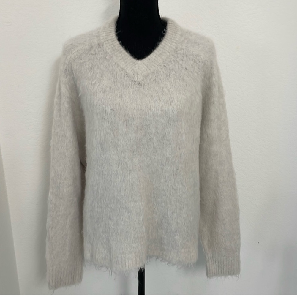 Madewell fluffy sweater 3x lightest gray oversized plus size layering boho - Picture 1 of 5